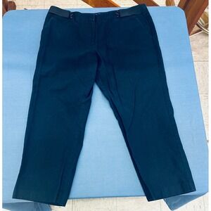 Tommy Bahama Womens Navy Blue Cropped Pants Size 14 Straight Leg
